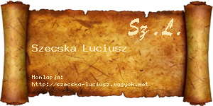 Szecska Luciusz névjegykártya